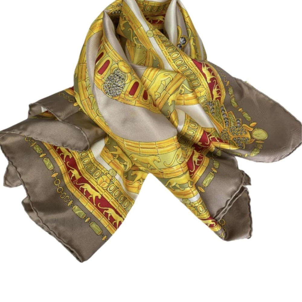 Cartier #2 Silk Scarf Made In France 3434 Inches